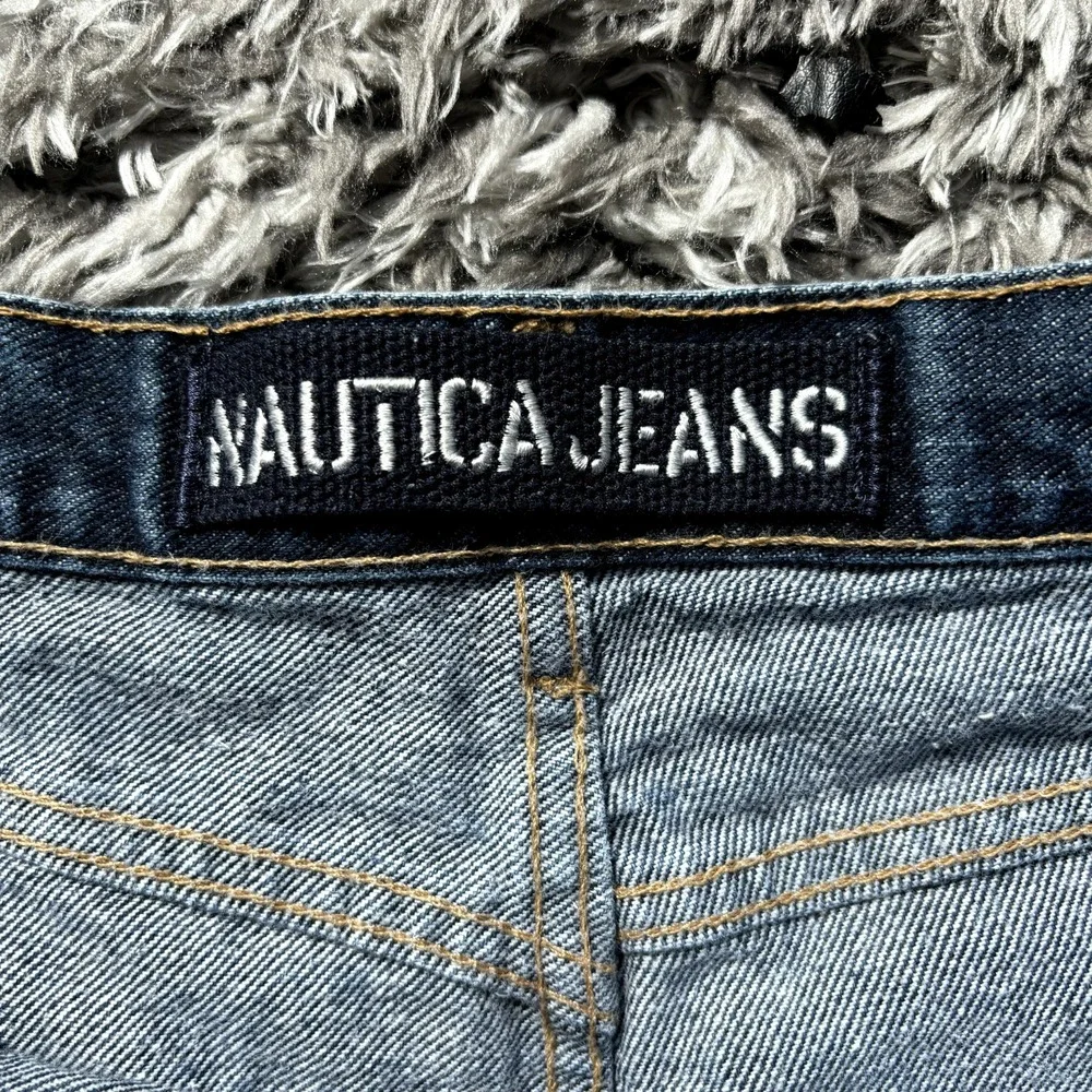 Nautica Jeans Company Mens 36x30 Dark Wash Relaxed Straight Leg Denim Blue Jeans